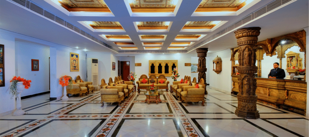 reception of orchha resort